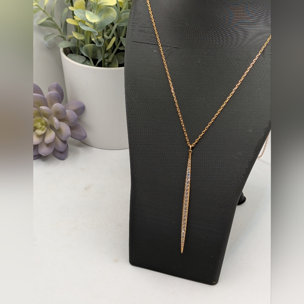 Michael Kors Gold-Tone Crystal Spike Lariat Necklace